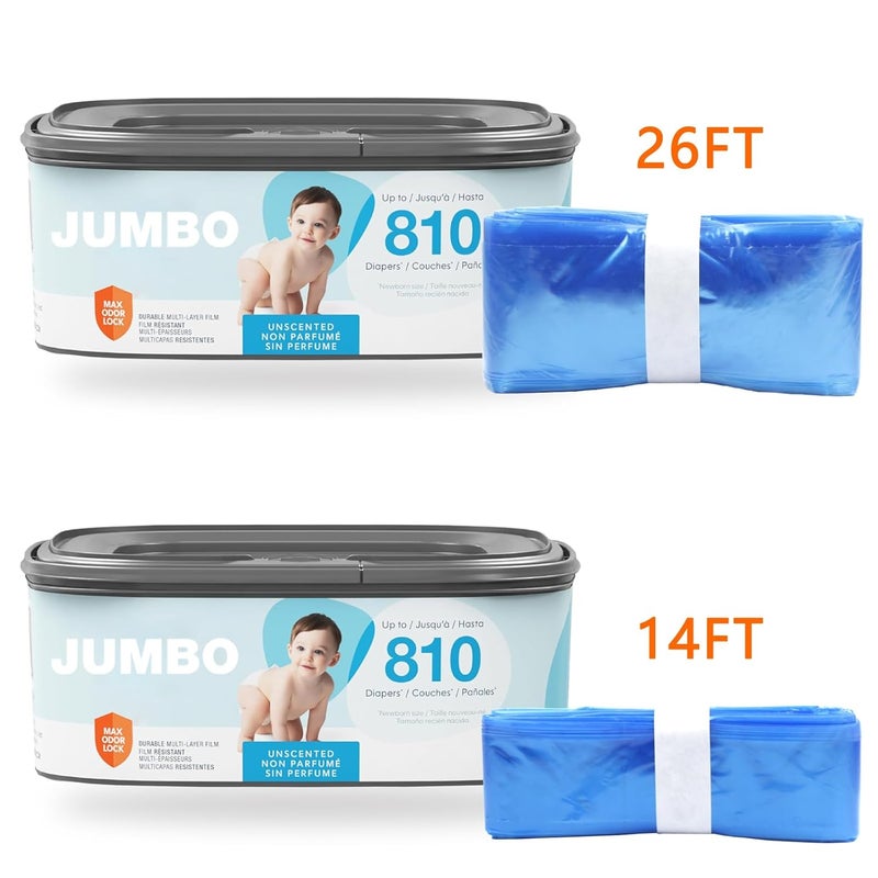 AIMIDODO 6pcs 26FT Compatible with Diaper Genie Pails Jumbo Diaper Pail Refills Classic/Compact/Select 1620 Count - Image 4